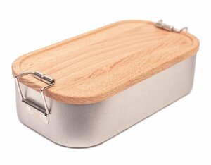 Lunchbox mit Deckel aus heimischem Buchen Holz - Cameleon Pack