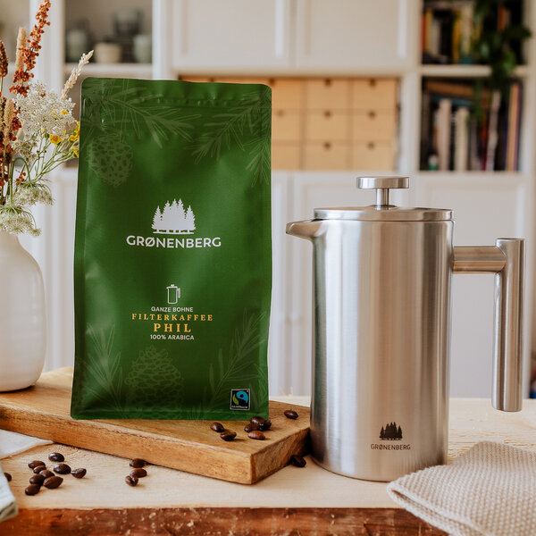 GROENENBERG Kaffee Spar Set 3 Bio Kaffeebohnen 250 g + Edelstahl