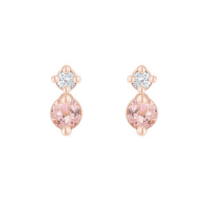Minimalistische Ohrringe mit Morganiten und Diamanten Gord - Eppi