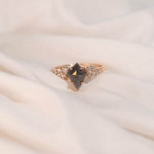 Goldener Ring mit einem Salt and Pepper Diamanten in Kite-Form Bret - Eppi
