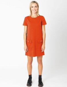 Damen Kleid aus Bio-Baumwolle "Marion" I Molten Lava Rot - CORA happywear