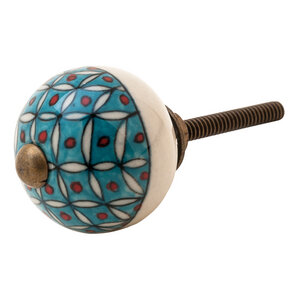 Kugelförmiger Knauf Haken mit Muster aus Keramik für dein Möbelstück - TRANQUILLO