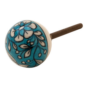Kugelförmiger Knauf Haken mit Muster aus Keramik für dein Möbelstück - TRANQUILLO