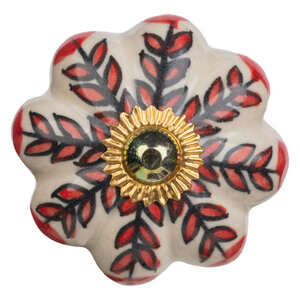 Blütenförmiger Knauf Haken mit buntem Muster aus Keramik für dein Möbelstück - TRANQUILLO