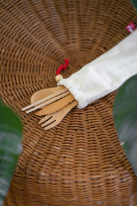 Reisebesteck-Set aus Bambus im Bio-Baumwollbeutel - Original Unverpackt