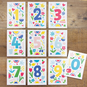 Postkarten Set Zahlen - 20 Stück - Bow & Hummingbird