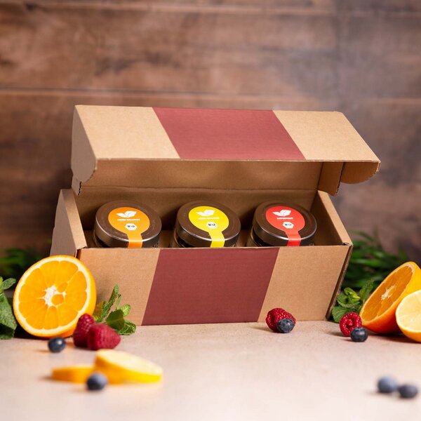 Besser im Glas - Bio Früchtetee Geschenkbox mit Beerentee, Zitronentee ...