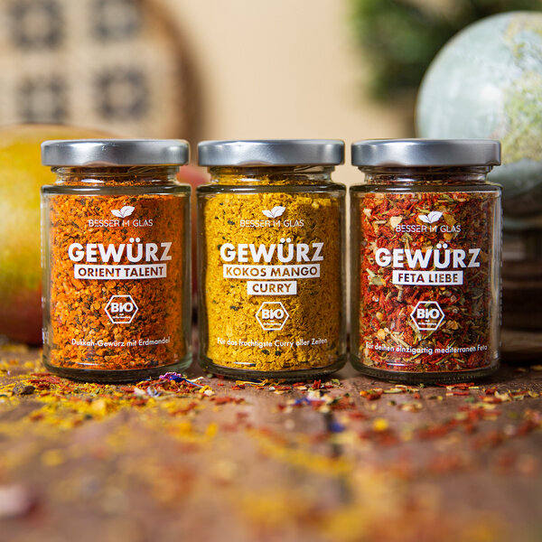Besser im Glas - Bio Gewürze Set Kleine Weltreise orientalisch, indisch ...
