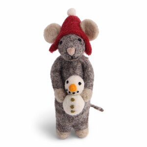 Én Gry & Sif - Skandinavische Deko - Filz - XMAS Maus - S - 12 x 4 x 3 cm - Én Gry & Sif