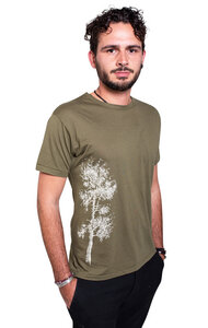 Bambus Shirt Fairwear für Herren "Kiefer" in Moss Green/Charcoal Grau - Life-Tree