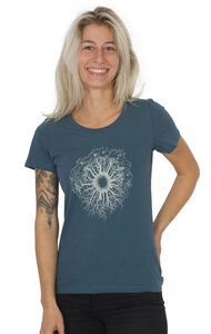 Shirt aus Biobaumwolle Fairwear für Damen "WoodenIris" in Stargazer Blau - Life-Tree
