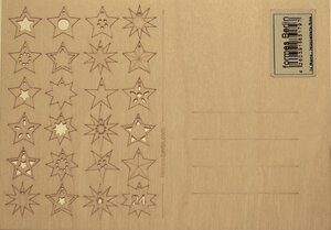 Holzpostkarte 24 Sternchen - Formes