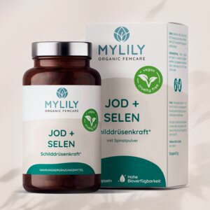 Schilddrüsenkraft - Jod & Selen - 90 Kapseln - hochdosiert, vegan, natürlich - MYLILY - Organic Femcare