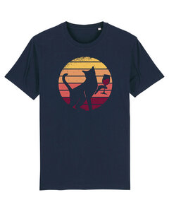 T-Shirt Männer Sunset Katze & Rotwein - watapparel