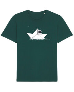 T-Shirt Unisex Astronaut in paper boat - watapparel