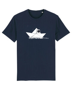 T-Shirt Unisex Astronaut in paper boat - watapparel