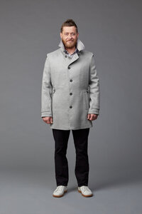 Atmungsaktiver Kurzmantel aus Wolle und Leinen - Jürgen Brand - Fair Fashion Manufactured in Austria