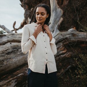 Damen Musselin Bluse aus 100% Bio-Baumwolle FENJA - NORDLICHT