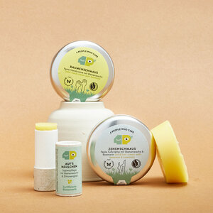 3er Starter Set Naturkosmetik mit Bienenwachs oder vegan I Handcreme, Fußcreme, Lippenpflege - 4peoplewhocare