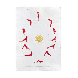 Yoga-Poster "Sonnengruß" aus handgeschöpftem Papier - Sundara
