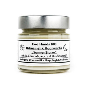 Urkosmetik Haarwachs „SonnenSturm“ - 120 ml - mit Bio-Zitronenöl - Bio Vegan - Two Hands BIO