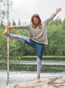 Yoga Leggings HAPPY LAKE aus ECONYL regeneriertem nylon - Arctic Flamingo