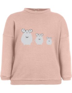 Baby Sweatshirt "Suli" aus Bio-Baumwolle | rosa mit Druck - CORA happywear