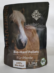 1,5 Kilo Bio-Hanf Pellets für Pferde - Sanfte Seele