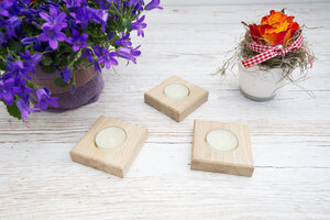 Teelichthalter Holz - minimalistisch und schlicht (Eichenholz) - Lumboak