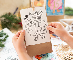 Adventskalender zum Ausmalen für Kinder - Lachen tut gut