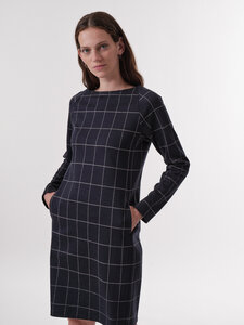 Karo-Kleid aus Bio-Baumwolle, reiner Schurwolle und recyceltem Polyester - LANIUS