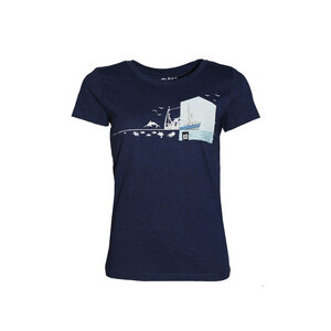 Damen T-Shirt Rundhals aus Bio-Baumwolle "Fischernteboot BT" Blau - FÄDD