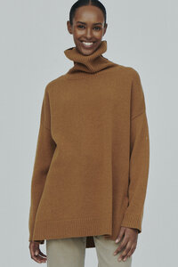 Rollkragenpullover - Line T-neck - mit Wolle - Basic Apparel