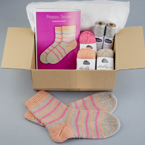 Strickset Sparkling Stripes Poppy Socks | Set zum Socken stricken - Kremke Soul Wool
