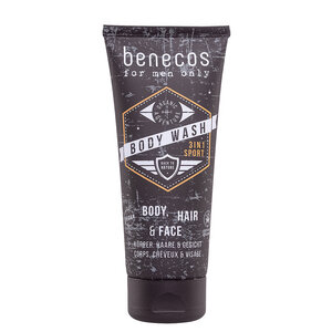 benecos for men - 3in1 Sport für Körper, (Bart-)Haar&Gesicht - vegan - benecos