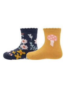 Baby und Kinder Socken Blumen/Pilze 2er-Pack Bio-Baumwolle - ewers