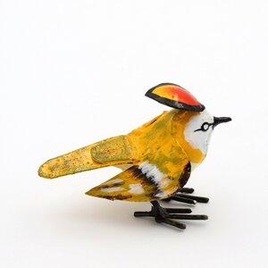 Sommergoldhähnchen - Vogel aus Recycling-Metall zur Gartendekoration - Mio Moyo