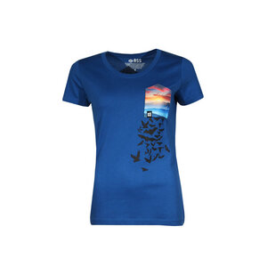 Damen T-Shirt Rundhals aus Bio-Baumwolle "Schpuhkie BT" Blau von Fädd - FÄDD