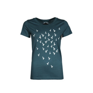 Damen T-Shirt Rundhals aus Bio-Baumwolle "Kolibries" Grün von Fädd - FÄDD