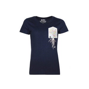 Damen T-Shirt Rundhals aus Bio-Baumwolle "Wildplumen BT" Blau von Fädd - FÄDD