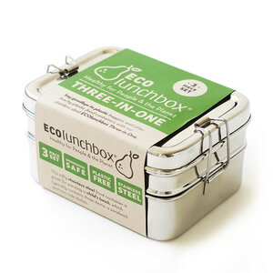 ECOlunchbox Three-in-One, 3-teilige Brotdose aus Edelstahl - ECOlunchbox