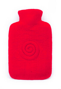 Wärmflasche Spirale aus Schurwolle (Merino), rot, grün oder pink - Handarbeit - feelz