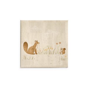 Fuchs und Eichhörnchen / Kunstdruck - Corkando