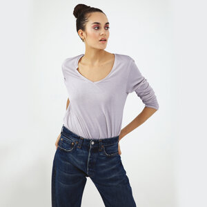 Esterella Damen V-Neck Langarm T-Shirt aus Single Jersey Bio Baumwolle - d'Els