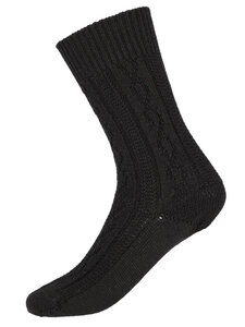 Damen und Herren Zopfstrick-Socke Bio-Wolle - hirsch natur
