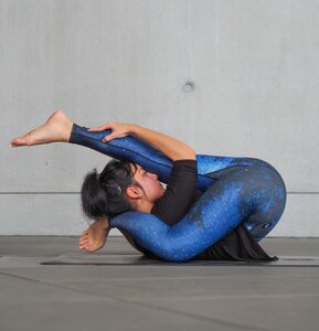 Yoga Leggings MILKY WAY aus ECONYL® regeneriertem Nylon - Arctic Flamingo