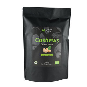 Bio Cashewkerne Premium Qualität, naturbelassen, 1kg - Natural Foods
