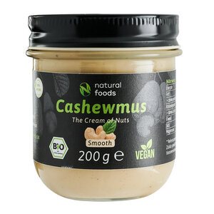Bio Cashewmus "The Cream of Nut", naturbelassen, 200g Glas - Natural Foods