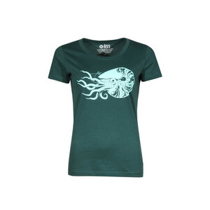 Damen T-Shirt Rundhals aus Bio-Baumwolle "Nautilust" Grün - FÄDD