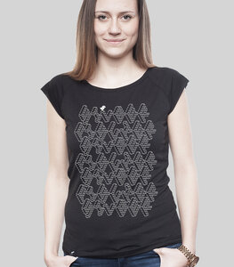 Bamboo Raglan Shirt Women Black "ASCII" - SILBERFISCHER